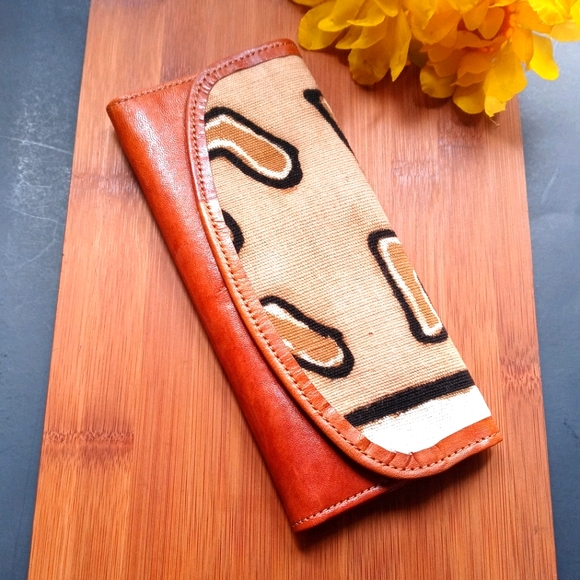 1PC Beautiful African Mudcloth Leather Wallet - Picture 7 of 16